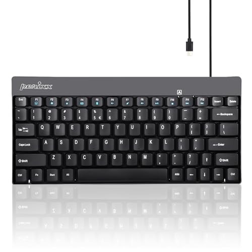 Perixx PERIBOARD-422 Wired USB-C Cable Mini Keyboard with USB-C/Type-C/Type-C