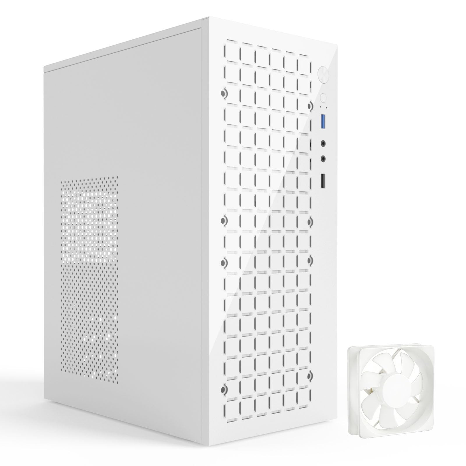 TGDGAMER MATX Micro ATX Case, High Airflow Slim PC Case with 80mm WHITE