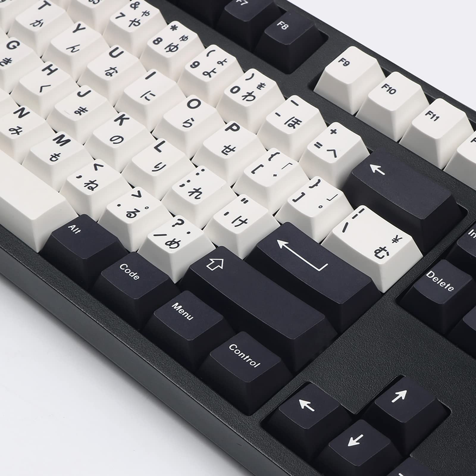 Japanese Keycaps 133 Keys Black White Keycap Cherry Profile DyeSub PBT Minima...