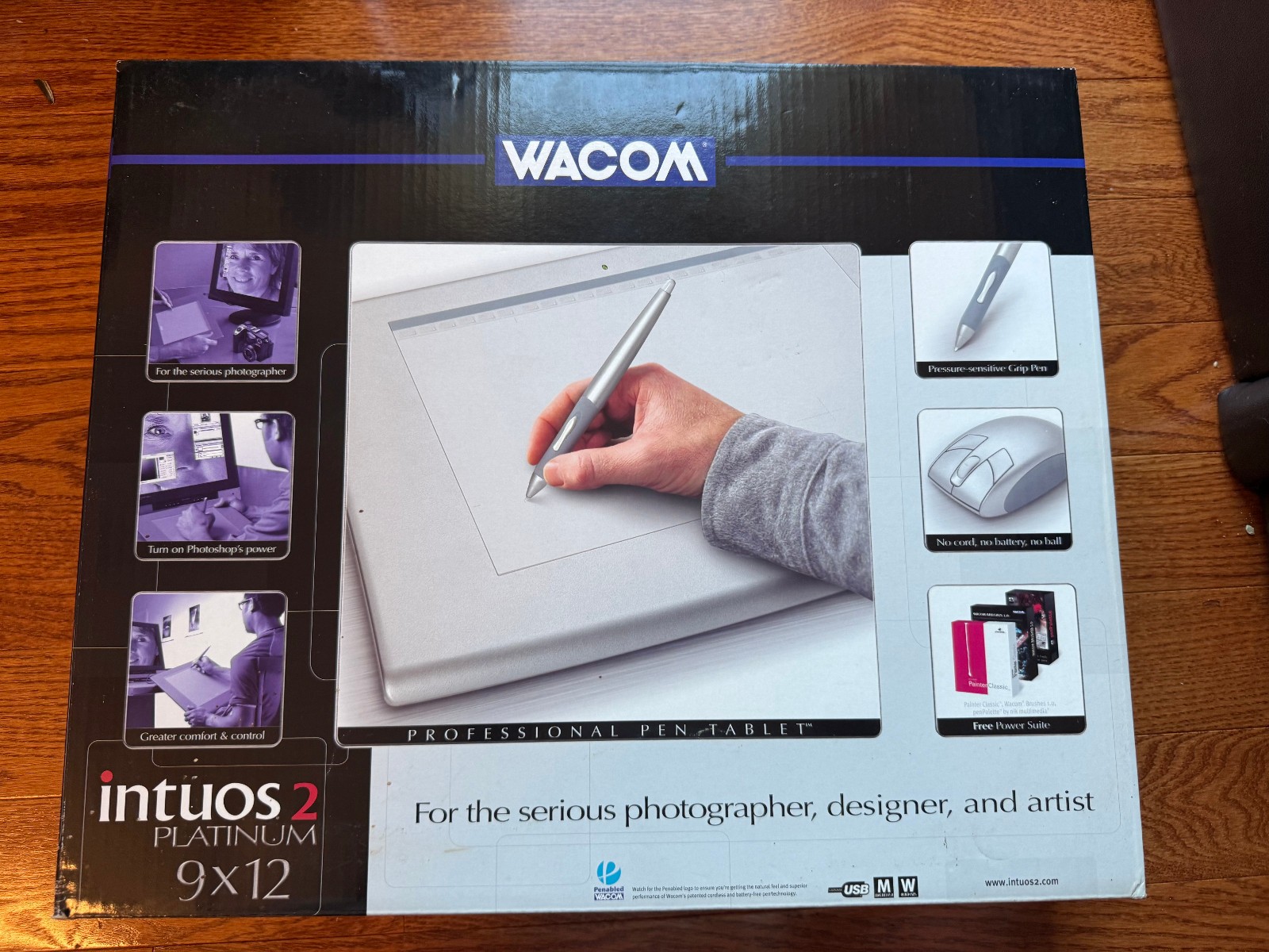 Wacom Intuos 2 Platinum 9x12 Professional Pen & Tablet Graphics Drawing Pad,MINT