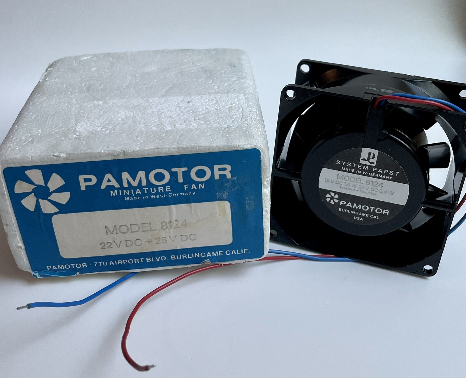NEW System Papst Pamotor Cooler FAN Model 8124 22V DC 2.1W 28V DC 3.4W 