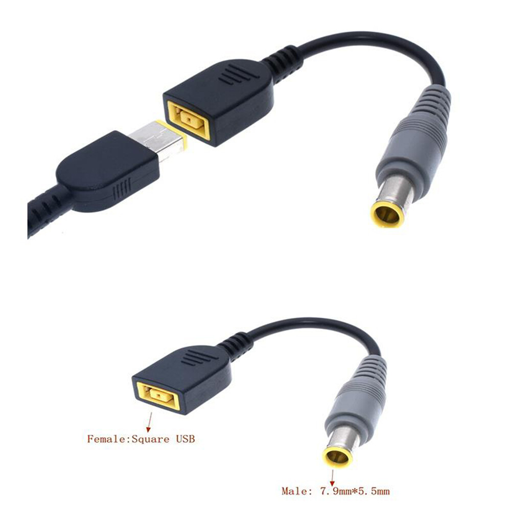 Slim Square Female to 7.9*5.5mm Laptop Adapter DC Tip Converter Cable for