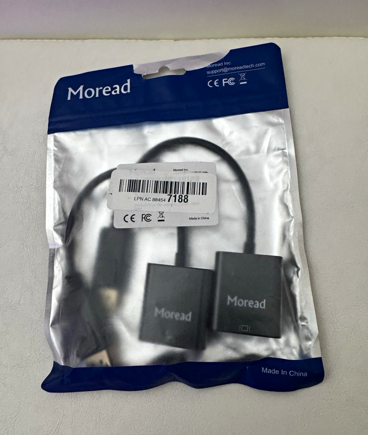 Moread DisplayPort Male to VGA Female Adapter Cable 2-Pack 1ft Black