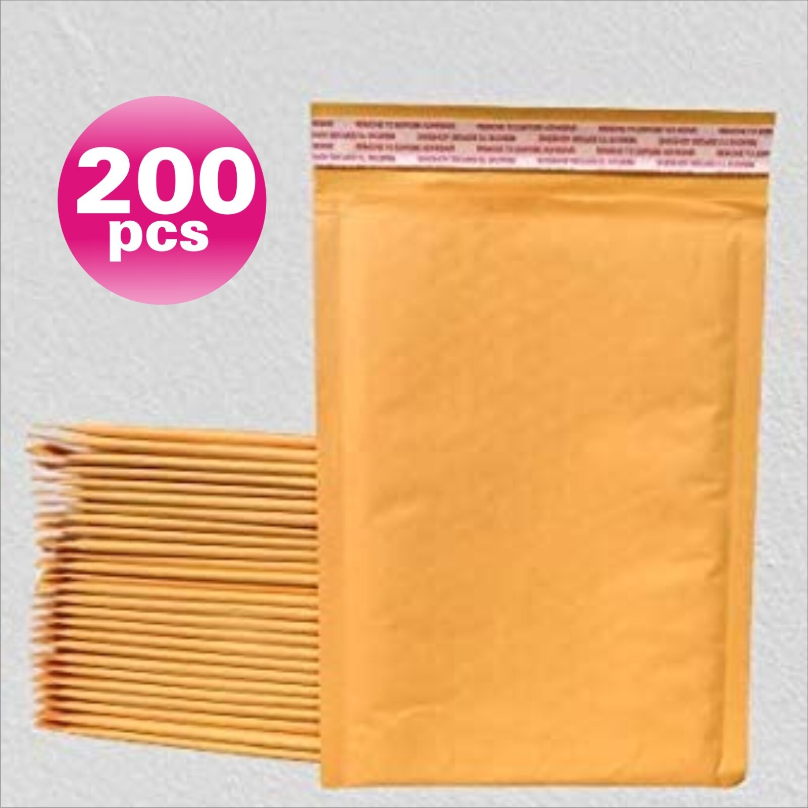 PolycyberUSA 200pcs #5 Kraft Bubble Envelopes Mailers (Inner 10.5x15)