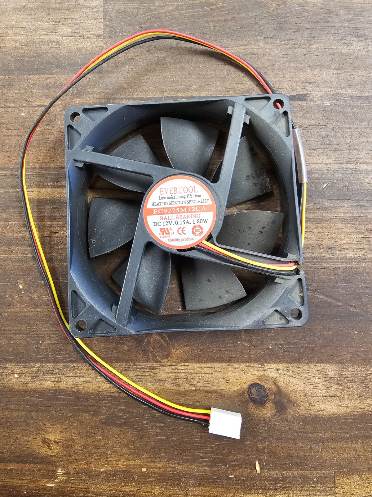Evercool EC9225M12CA 92mm Computer Case Fan 12V 0.15A 3-Pin Ball Bearing Cooling