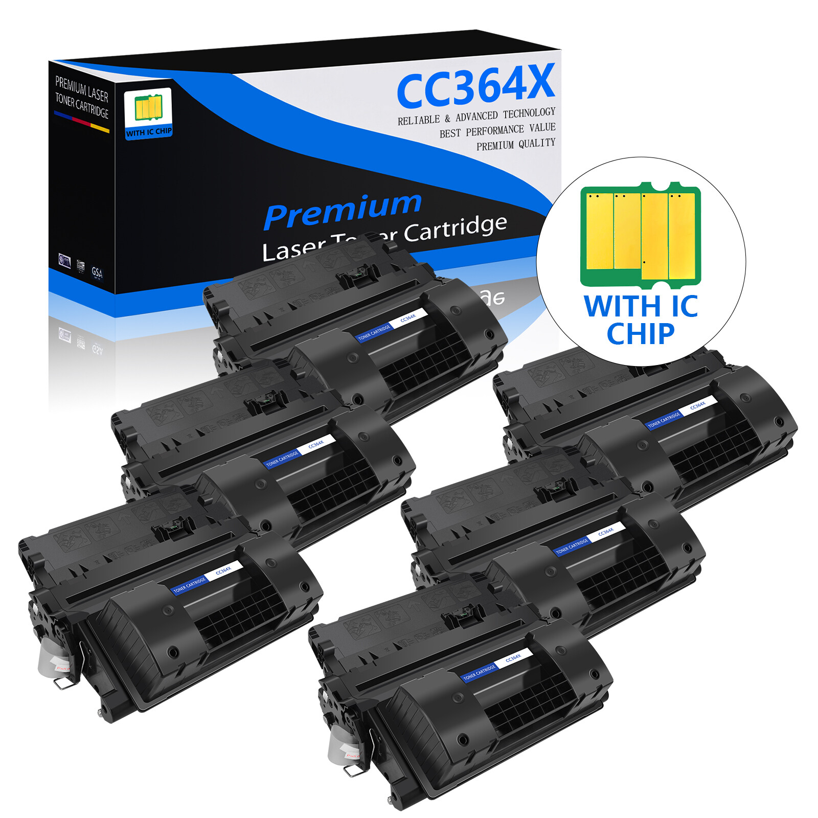 6PK CC364X Toner Cartridge Compatible with HP LaserJet P4515n P4015tn P4015x INK