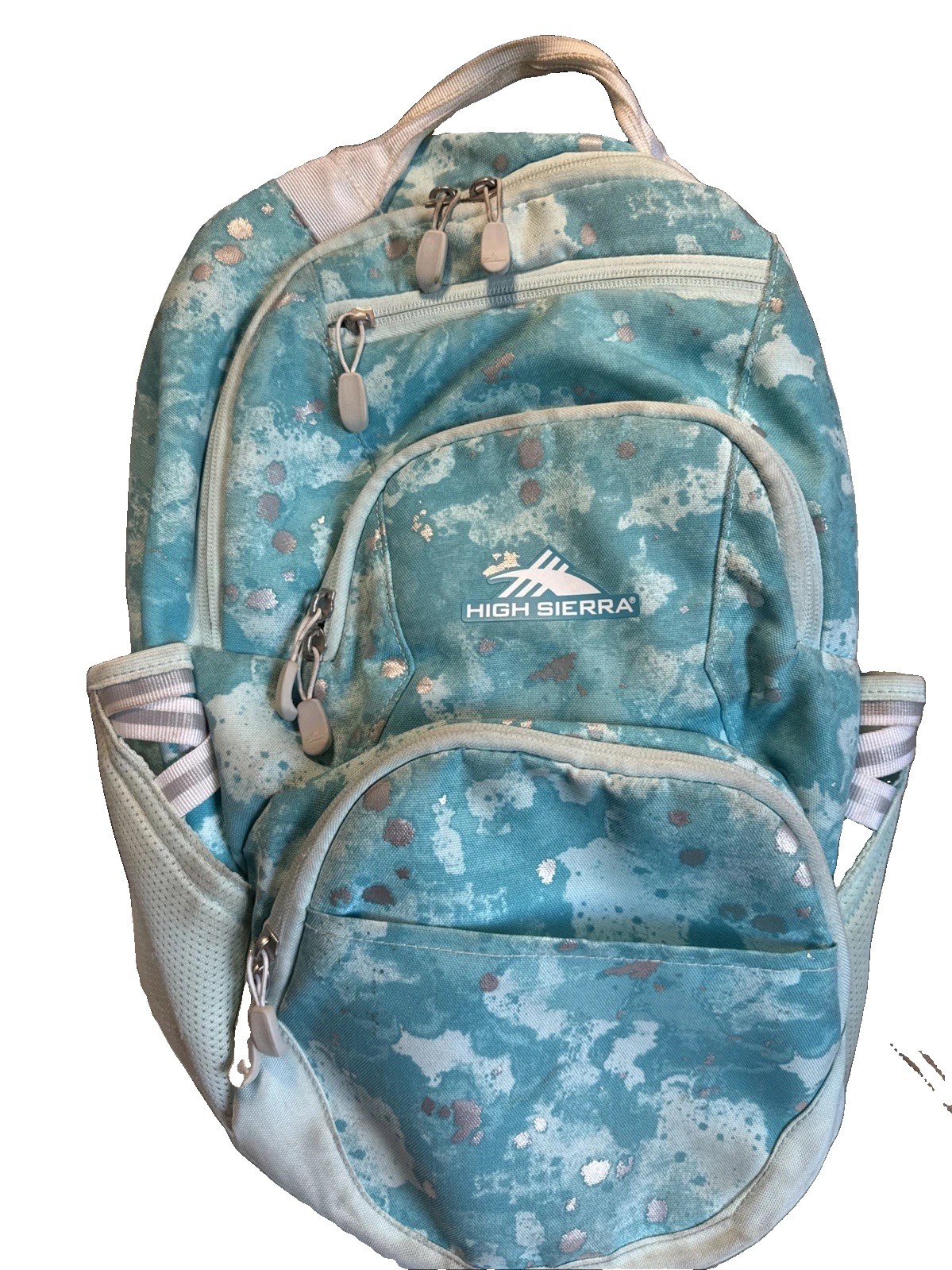 High Sierra 45L Backpack Laptop Tablet Pocket Light Blue Moon Phase Clean Inside