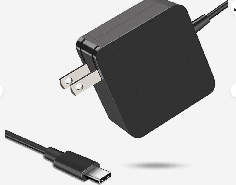PD 45W USB-C Adapter Charger w/ Power Cord for Select ASUS Chromebook Models