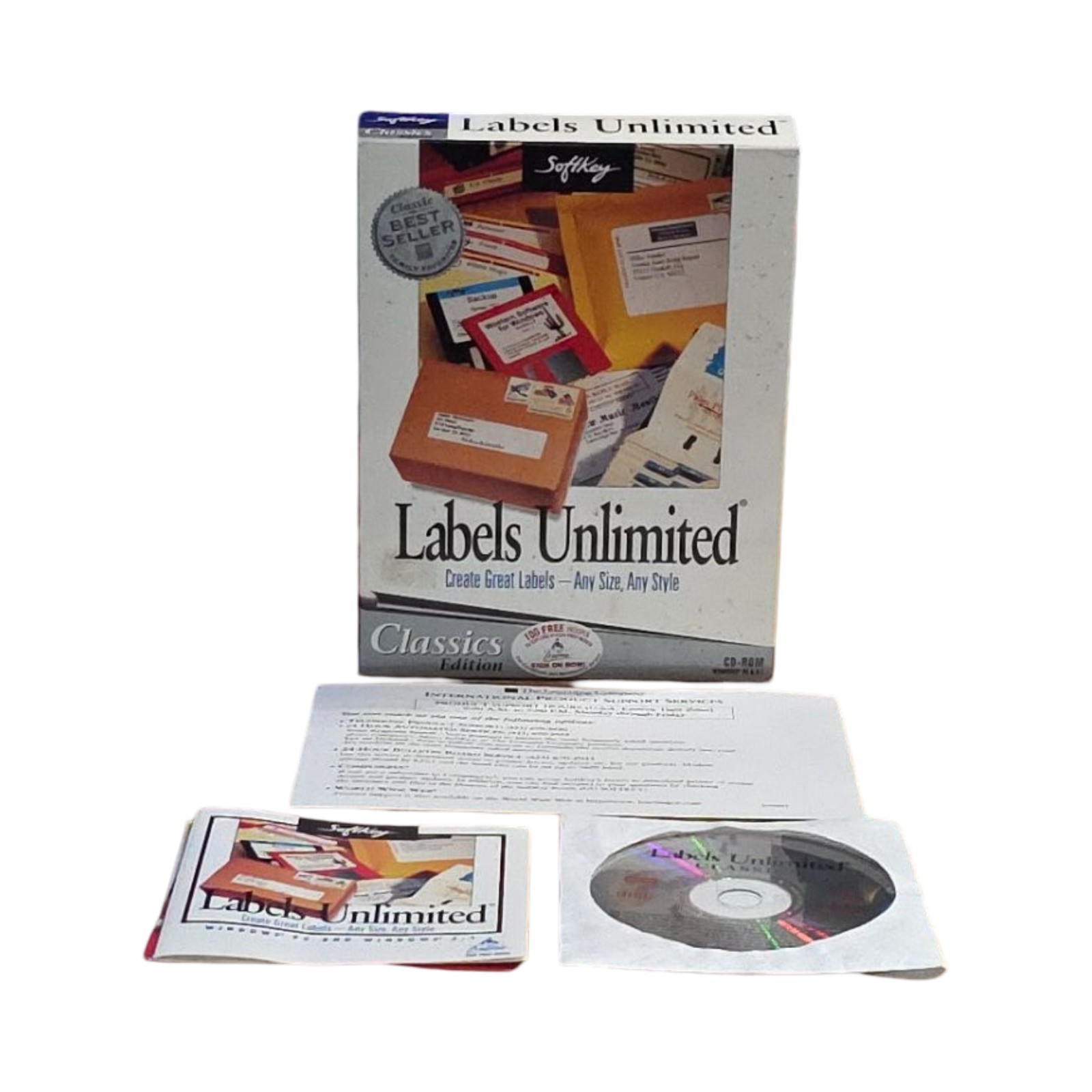Labels Unlimited Learning Company Classics CD-ROM PC Software Win 95 98 Vintage