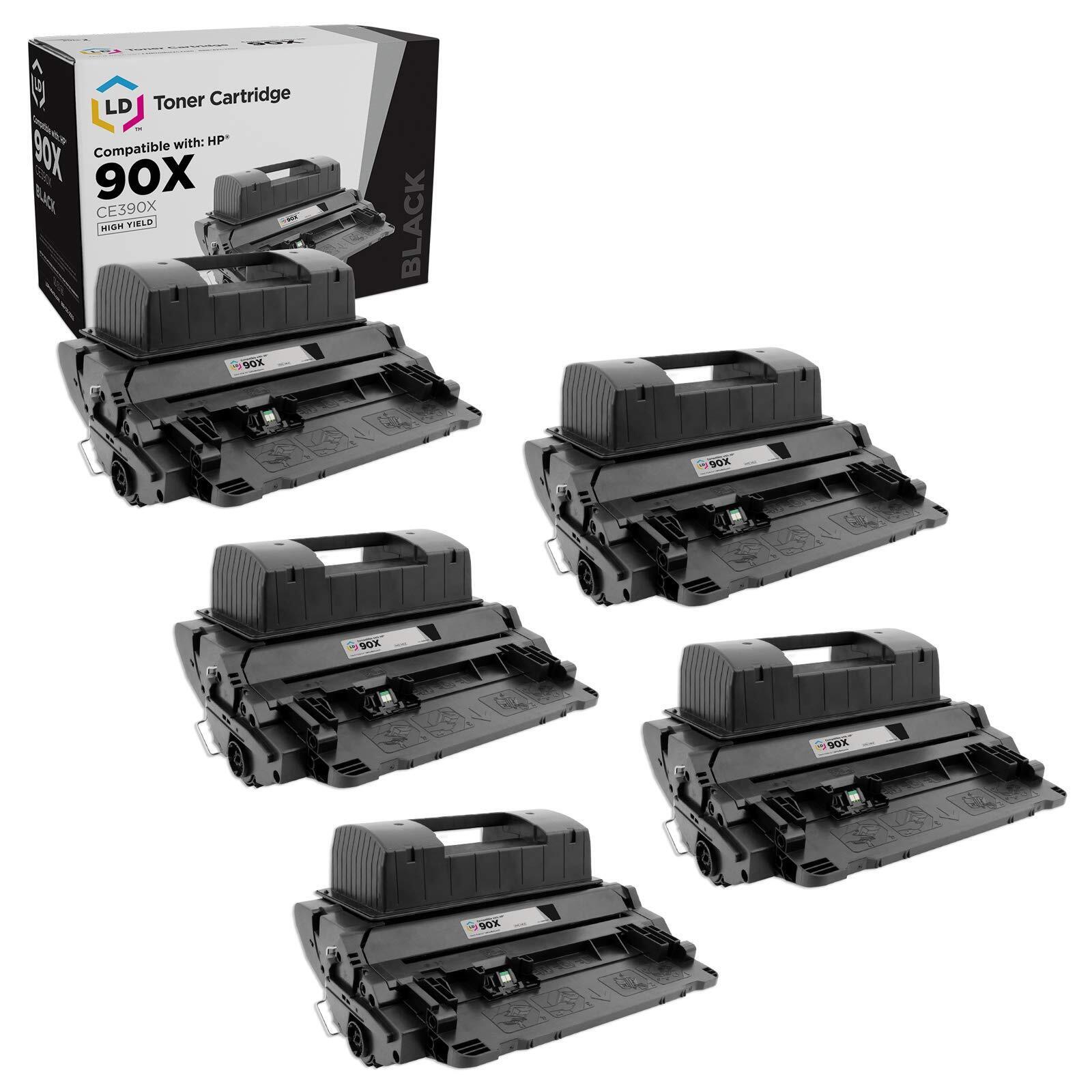 5PK LD Reman CE390X Compatible With HP 90X Black Toner Cartridge for M602 M603dn