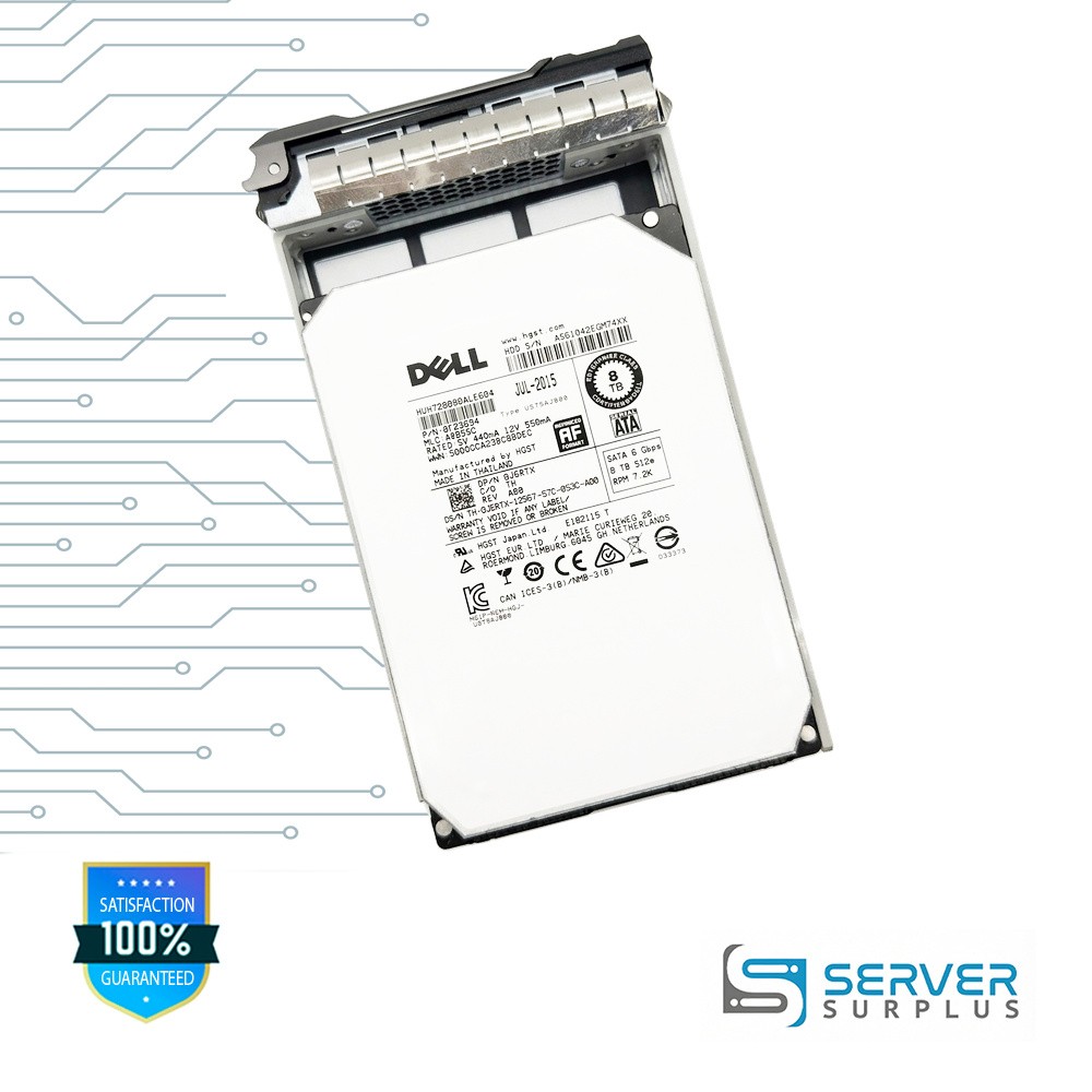 Dell HUH728080ALE604 8TB SATA 6Gb/s 3.5-Inch Enterprise HDD | 0J6RTX | 0F23694