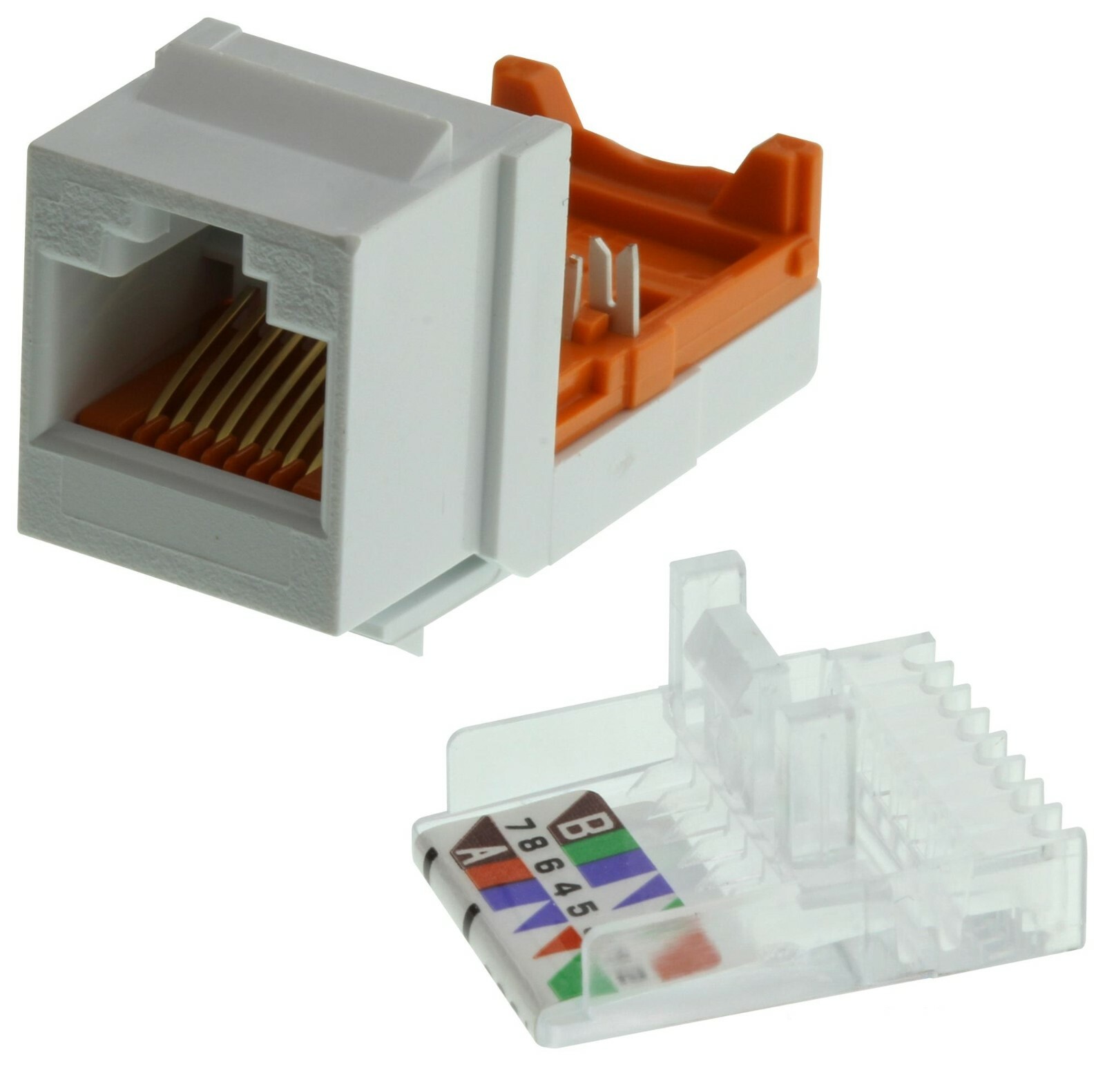 Panduit NK5E88MWH-  Modular Connector, Keystone, White, RJ45 Wired Qty 25