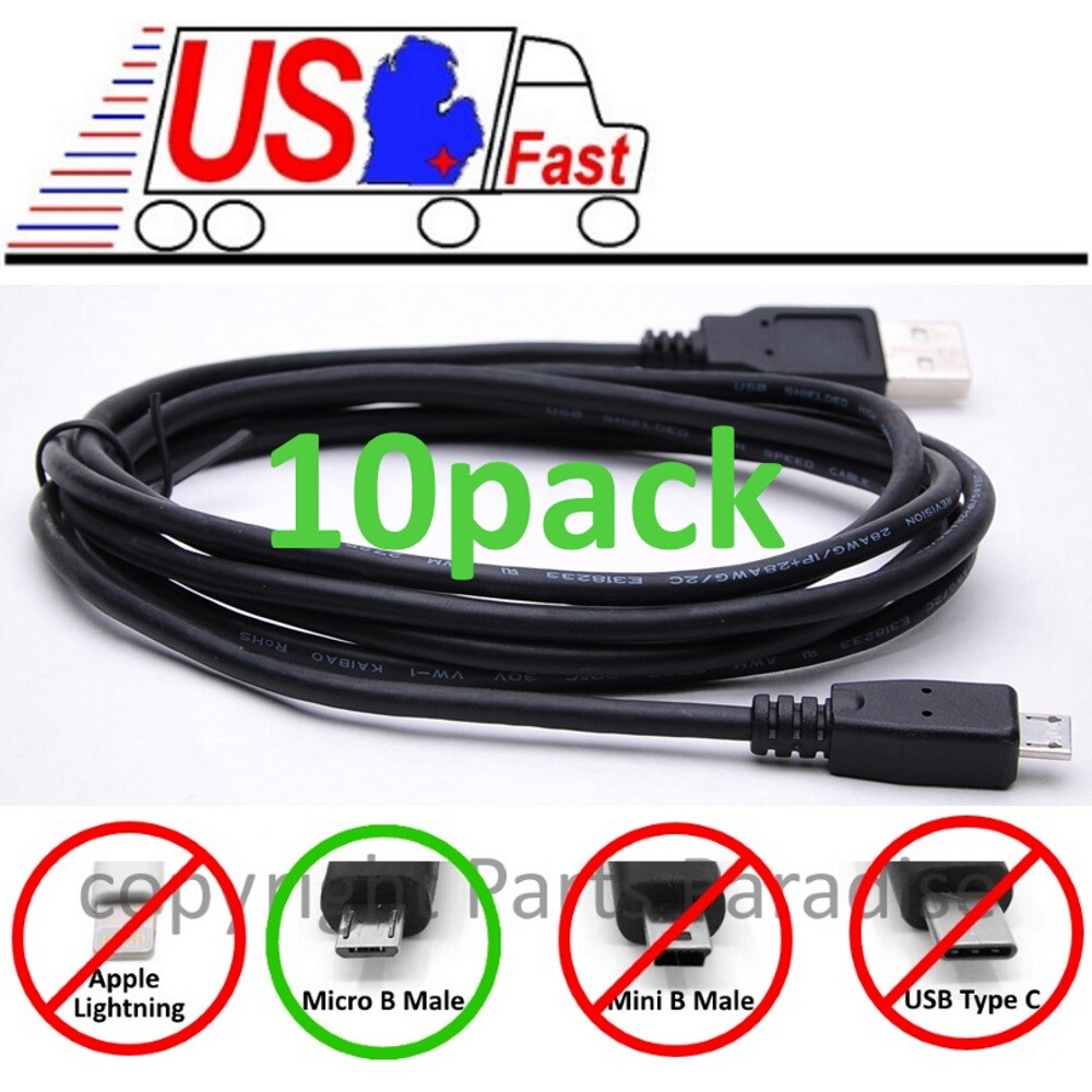 Lot10pk/pcs 6ft USB Micro 5pin Digital Camera/Phone/Charger/Sync/Data Cable/Cord