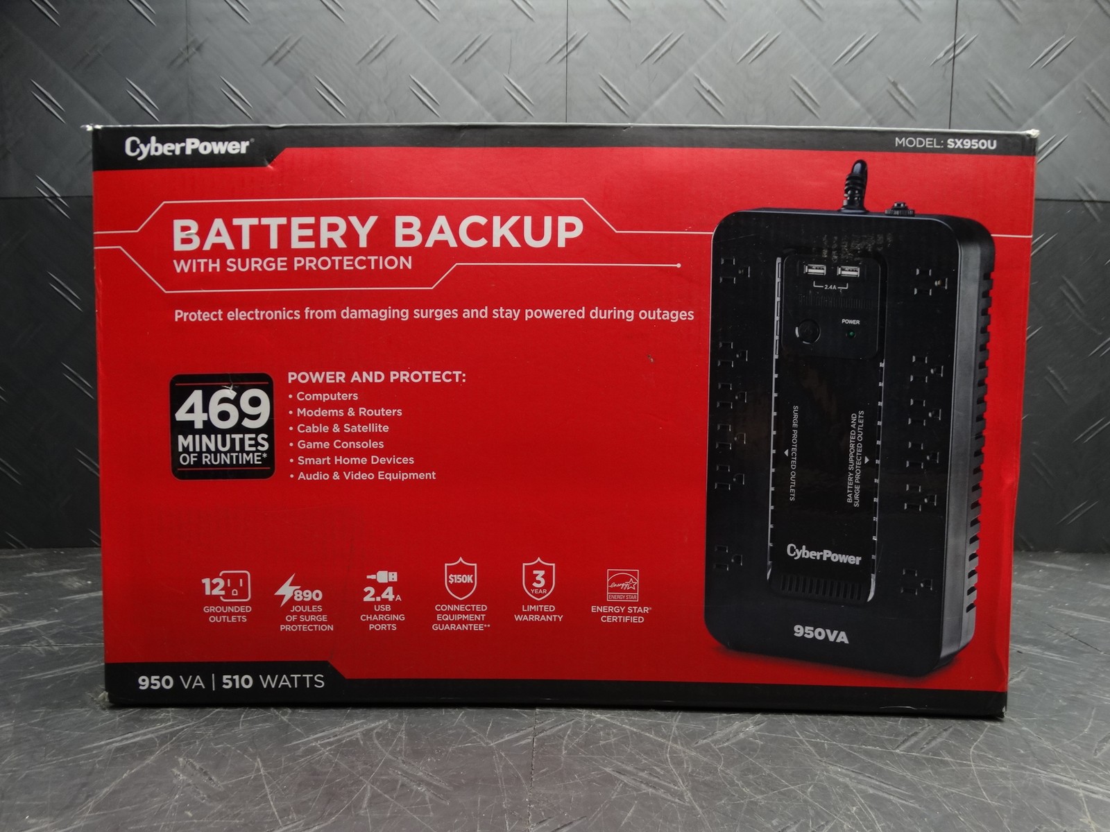 CyberPower - 950VA Battery Back-Up System - Black S950U