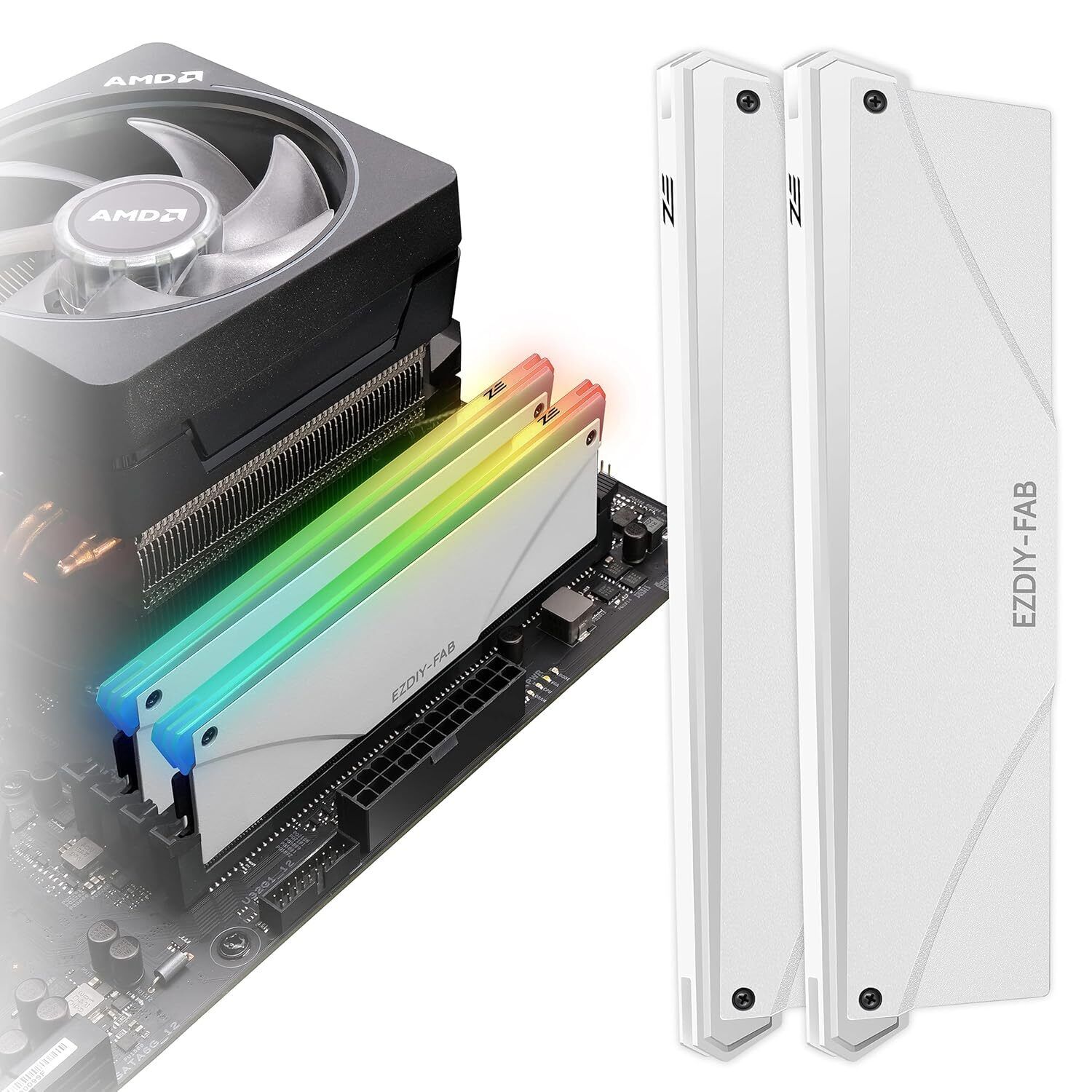 5V Argb Memory Ram Cooler Ddr Heatsink For Diy Pc Game Mod Ddr3 Ddr4- White (C