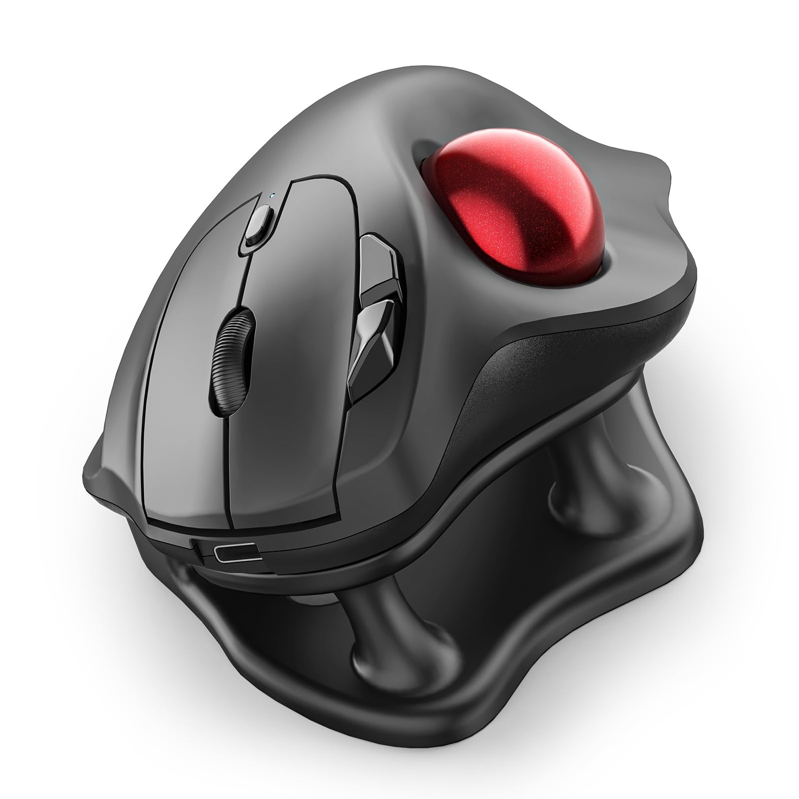 Red M511 Wireless Trackball Mouse Rechargeable Ergonomic Bluetooth USB PC