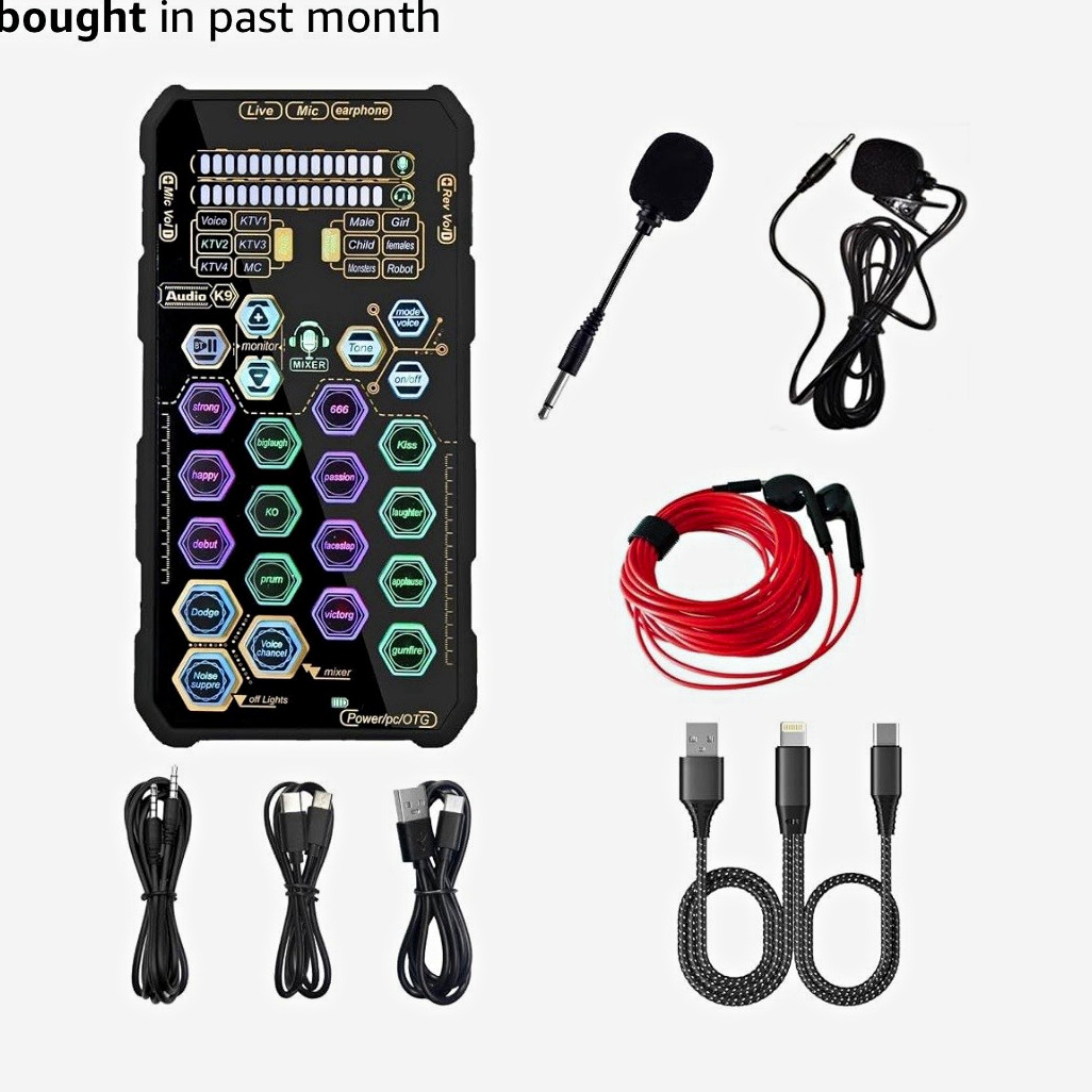 Khyberah Audio K9 USB External Sound Card Mixer Kit w/ Cables Mic Case