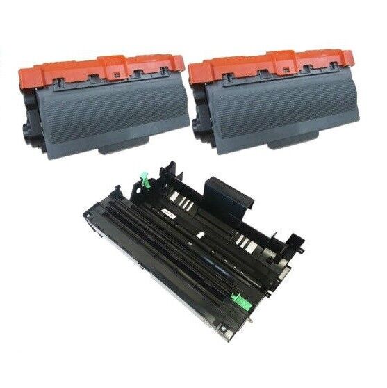 TN750 2PK BLK Toner New Compatible Cartridges + DR720 Drum for Brother MFC-8710D