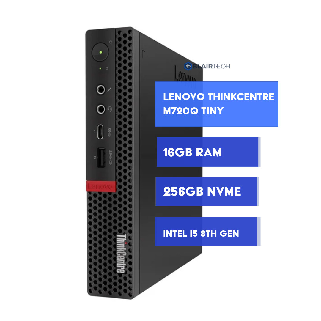 Lenovo ThinkCentre Mini Desktop Intel i5 8th Gen 16GB RAM 256GB NVMe - Win 11