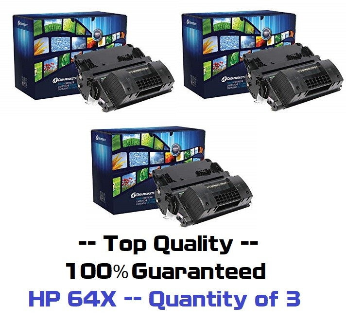 3 New Factory Sealed 64X Toner Cartridges Compatible to HP CC364X 64X
