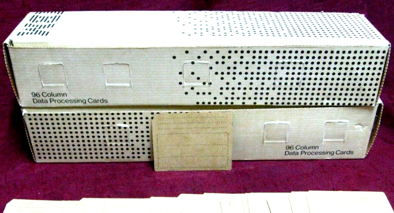 10 BROWN Vintage NOS IBM 96 Col SHORT Data Processing punch Cards 3700 SYSTEM/3