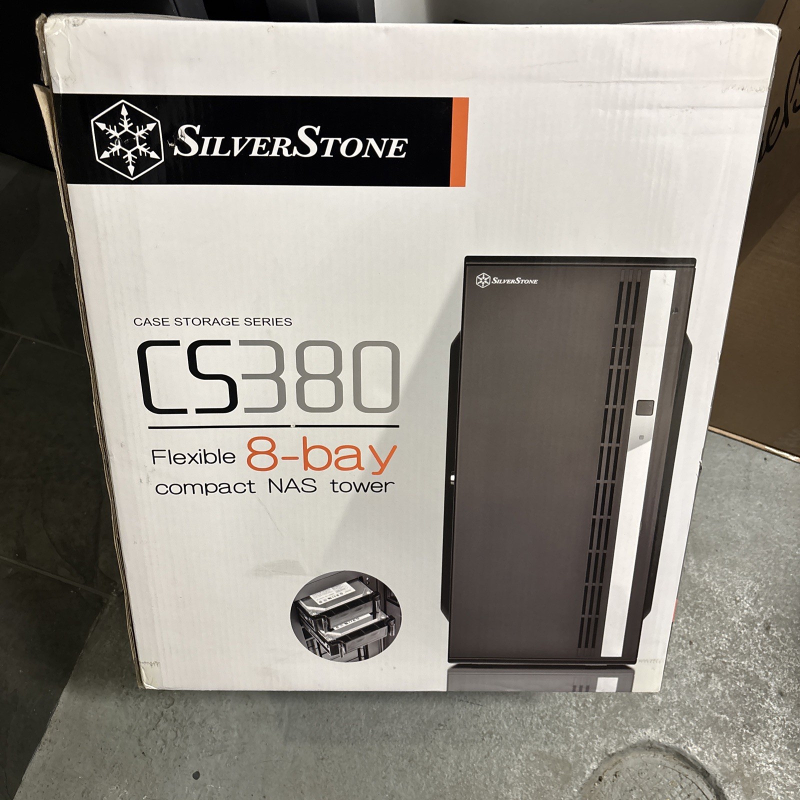 Silver Stone Technologies CS380  Black Storage Tower with 8