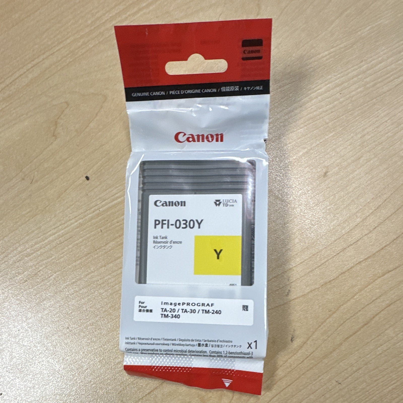 Canon PFI-030Y Yellow Genuine Inkjet Ink Tank for imagePROGRAF TA-20 TA-30