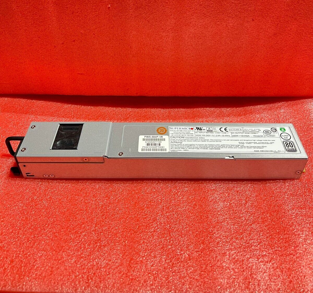 Supermicro PWS-504P-1R Server Power Supply 500W 1U Redundant 80Plus