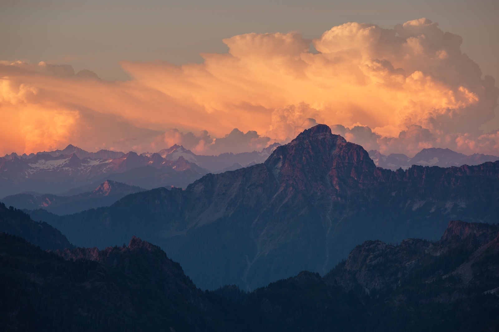 Landscape nature mountains clouds sunset Custom Gaming Mat Desk
