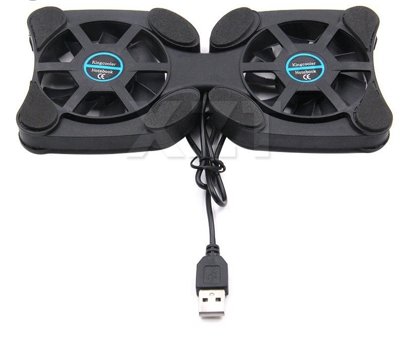 Dual USB Cooling Fan Pad Foldable Slim Fans Cooler Stand For Laptop PC Notebook