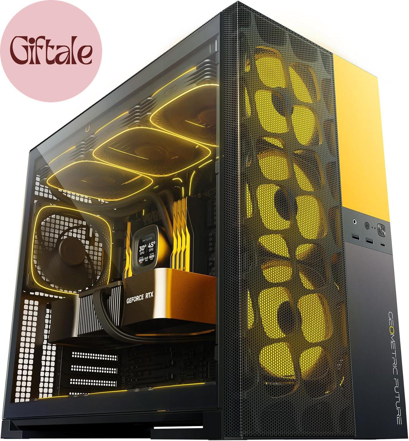 M5 Vent, Mesh Panel Tempered Glass Mid Tower, E-ATX/ATX Gaming Case, High Airflo