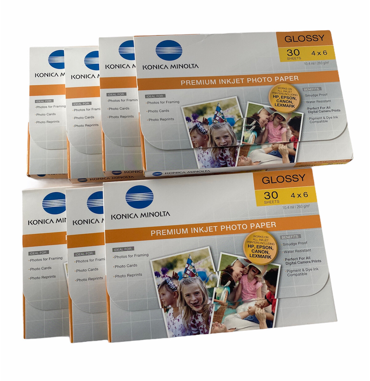 Konica Minolta Premium  Inkjet Photo Paper 4 x 6 - 30 sheets glossy - Lot of 7