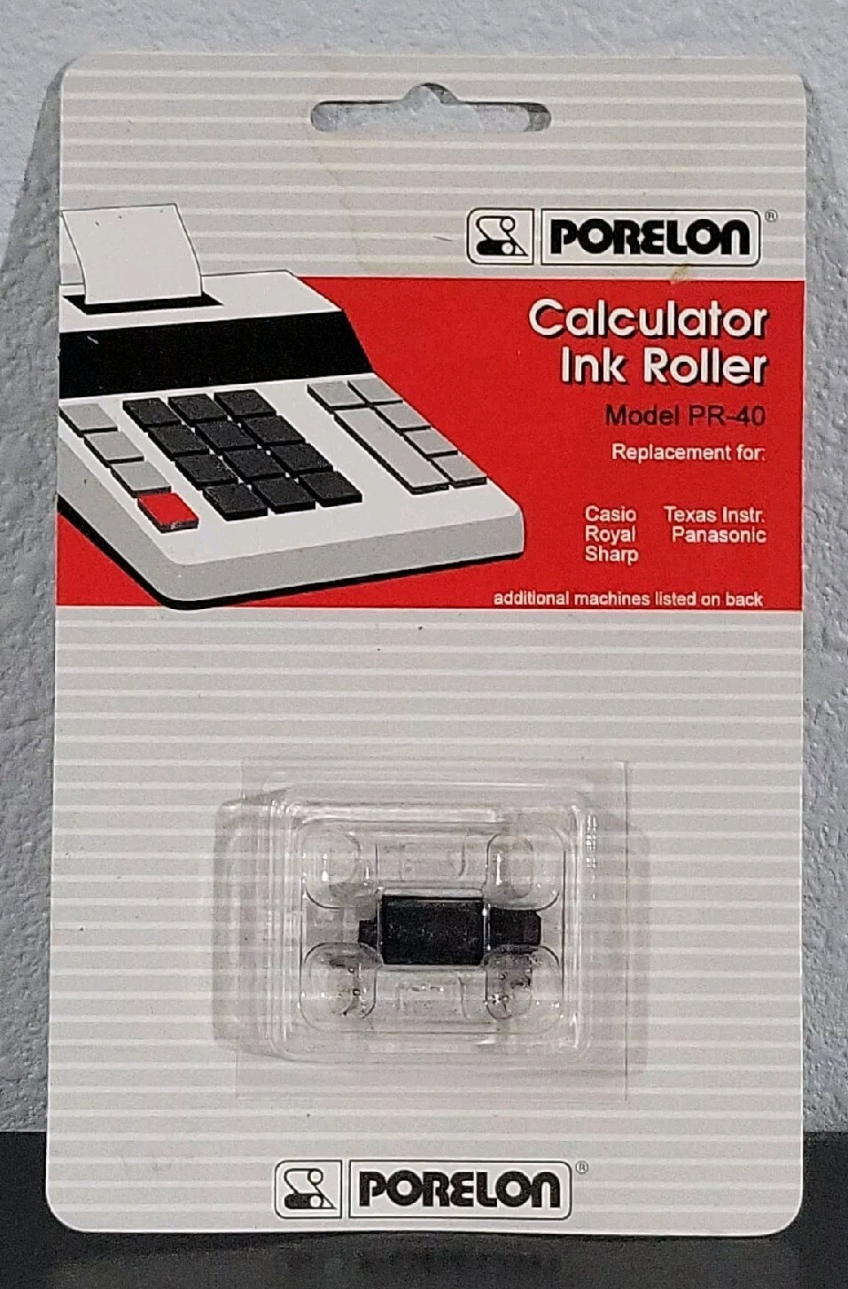 Vtg 1995 Porelon Calculator Ink Roller Model PR-40 USA Made Casio Texas Royal Et