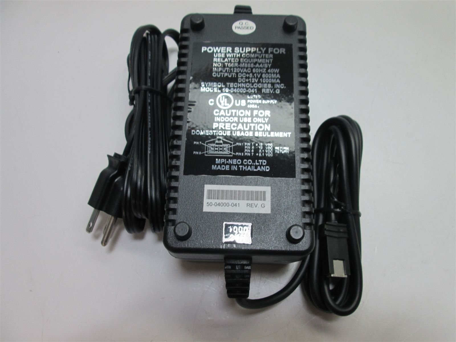 Symbol Technologies Inc. Power Supply Model: 50-04000-041 Tested Working
