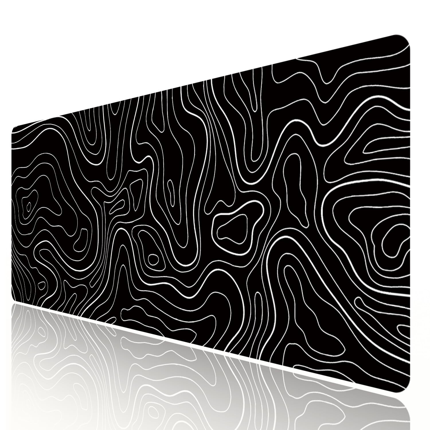 Black Topographic Large Gaming Mouse Pad Extended XXL(900 * 400 * 3MM) Mouse ...