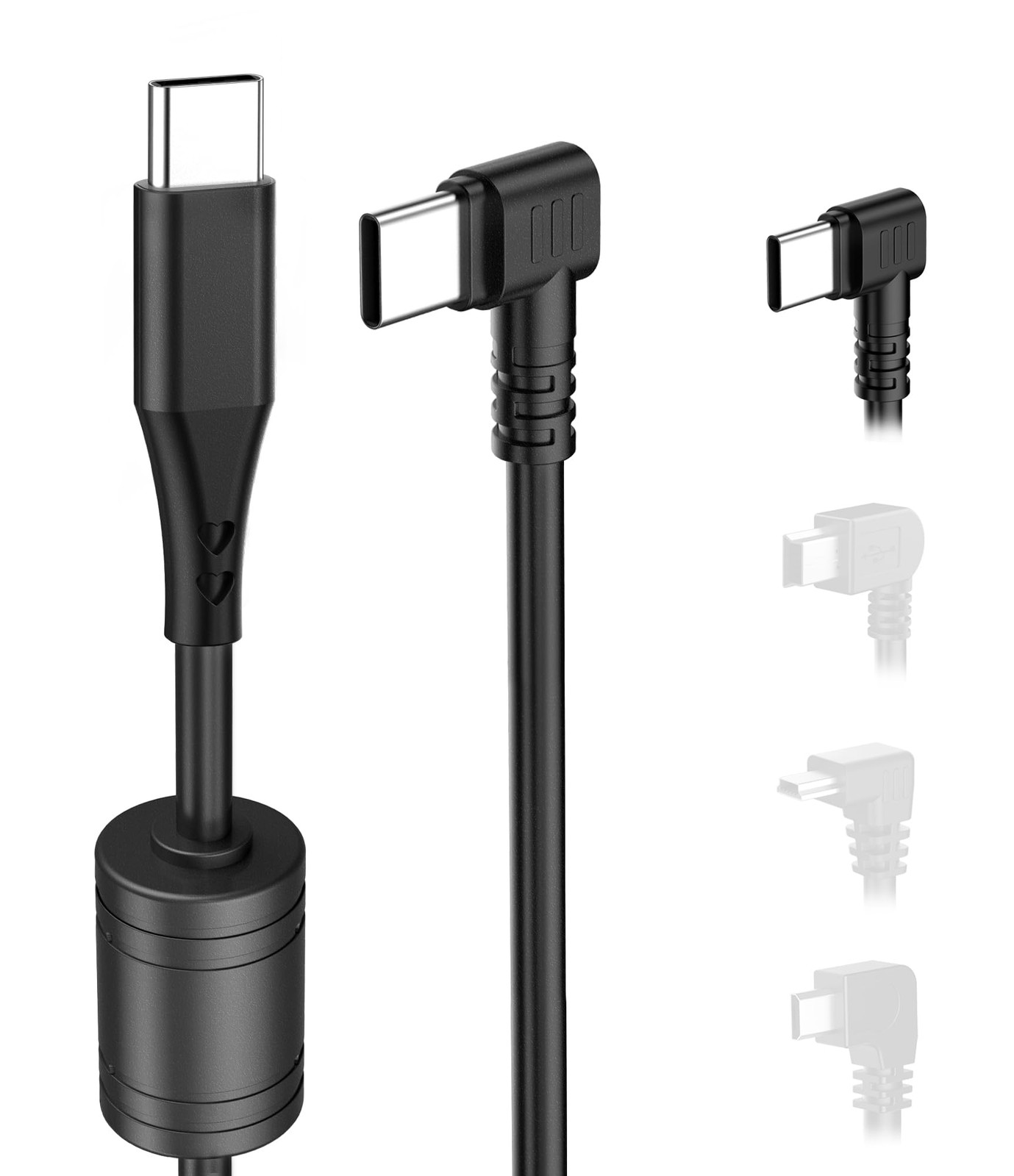 Gonifeto Dash Cam Power Cord,(10Ft) USB C to C Dashcam Type-C, Black