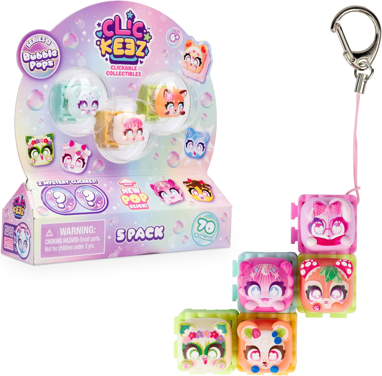 5-Pack Series 3, 5 Collectible Character Keyboard Keys Click and Clack,Create Y