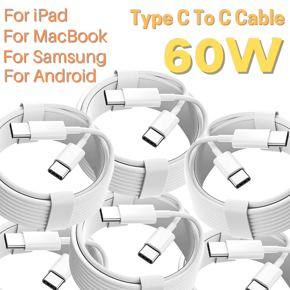 6Pcs 60W USB-C Fast Charger Cable Cord For MacBook iPad iPhone 15 Pro Max New 
