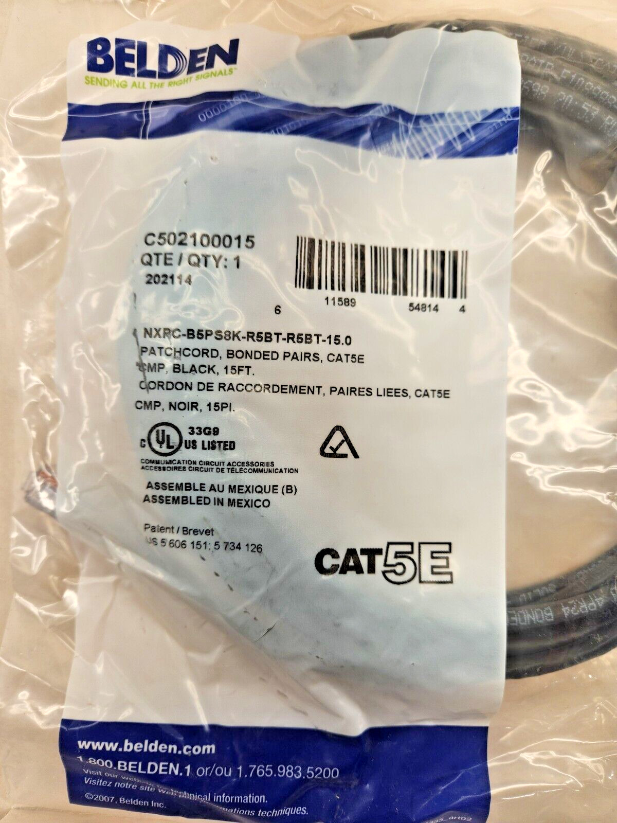 Belkin FastCat Cat5e Patch Cable - Category 5e for Network Device 25, 5ft