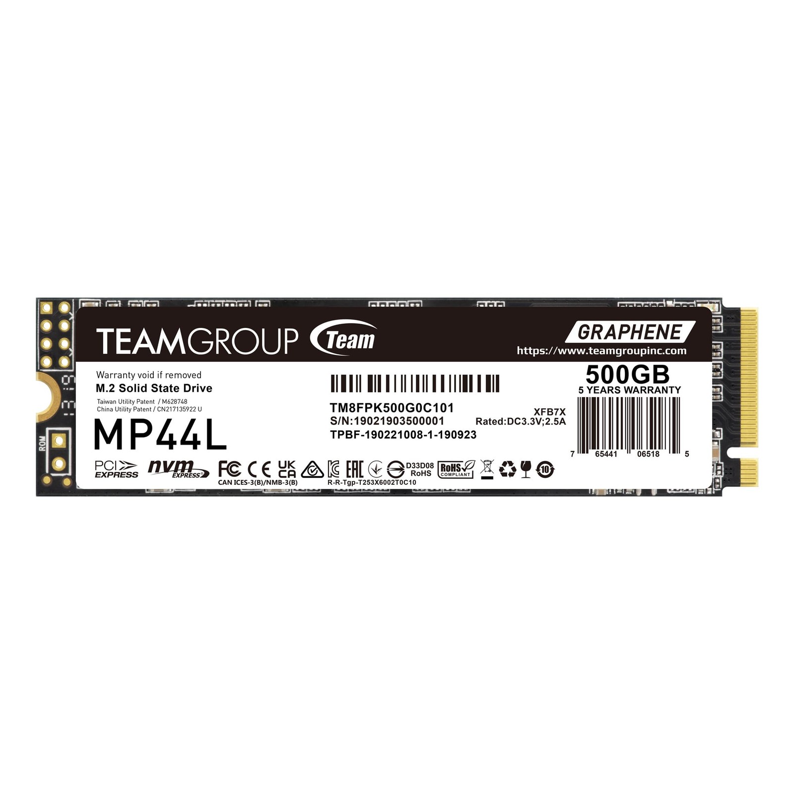 TEAMGROUP MP44L 500GB SLC Cache NVMe 1.4 PCIe Gen 4x4 M.2 500GB, Multicolor