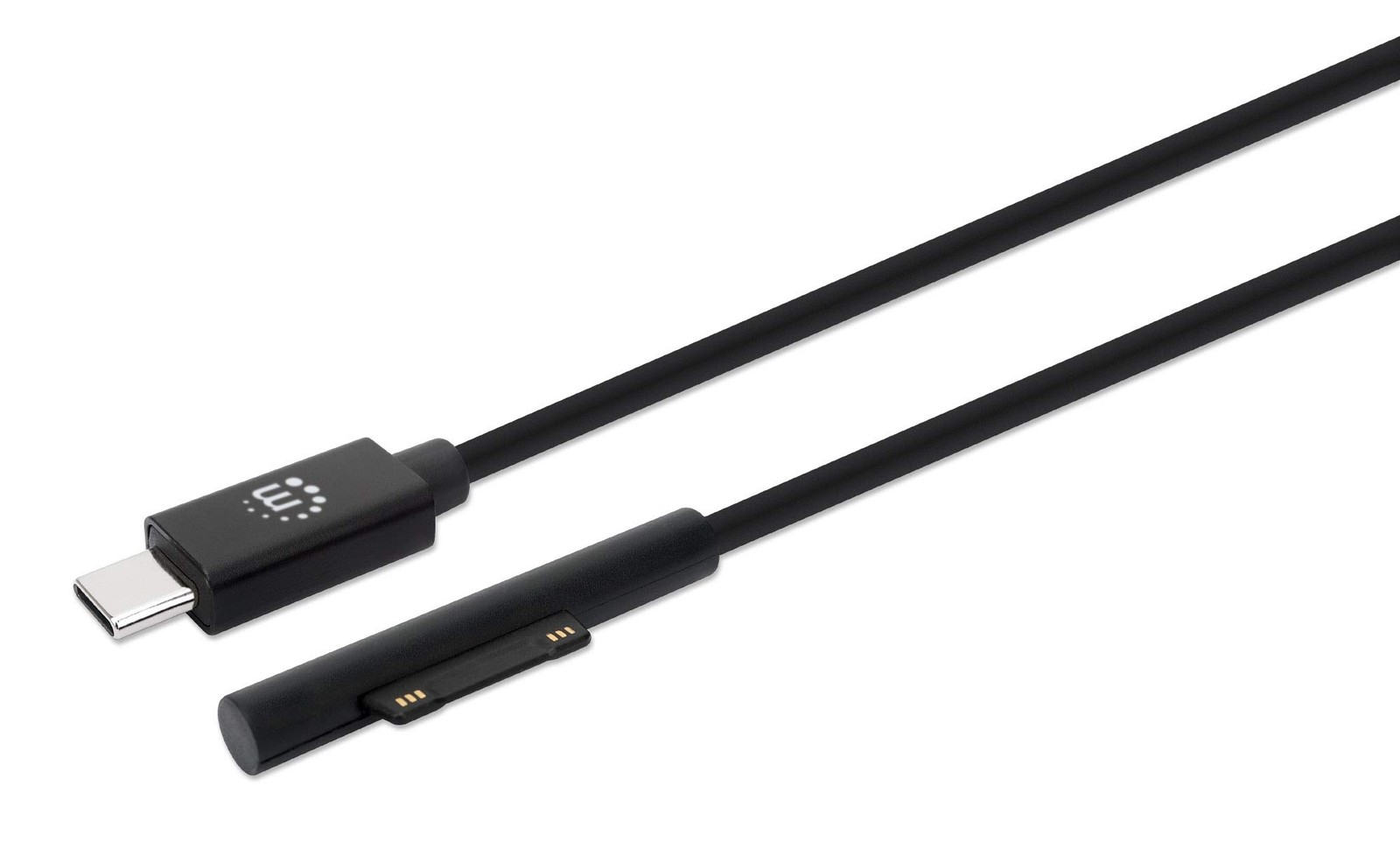 Manhattan USB-C to Surface Connect Cable, 1.8m, Male to Male. 15V/3A, Black, Pol