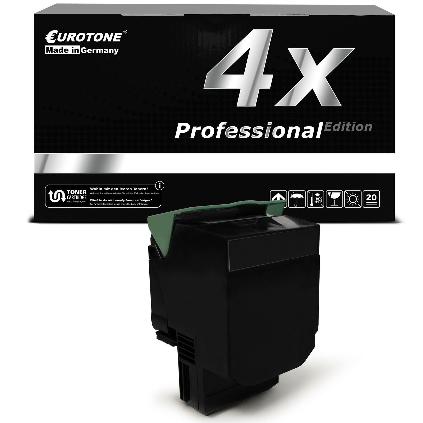 4x Pro Cartridge Black for Lexmark X-543-DN C-546-DTN X-544-DN C-544-DW X-544-N