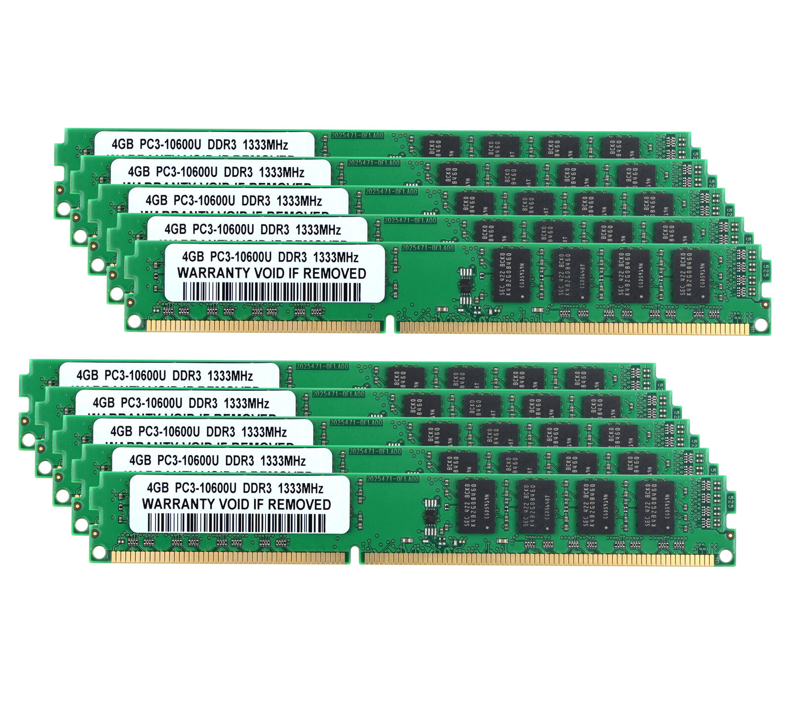 40 GB DDR3 RAM 10X 4 GB PC3-10600U 1333MHz 240PIN DIMM Desktop Memory NON-ECC