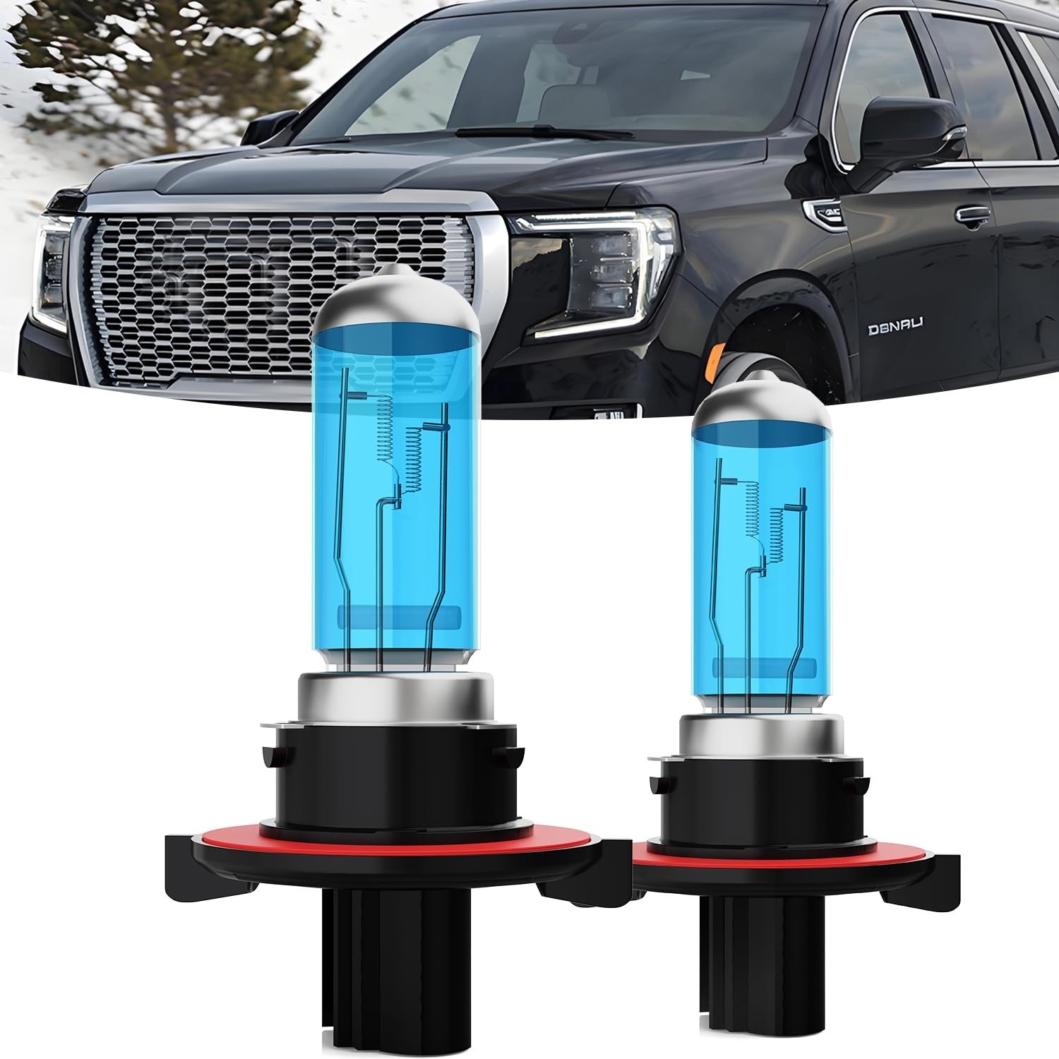Halogen Headlights Fit For GMC Yukon Denali XL 2007-2008 Headlight Bulbs,9008...