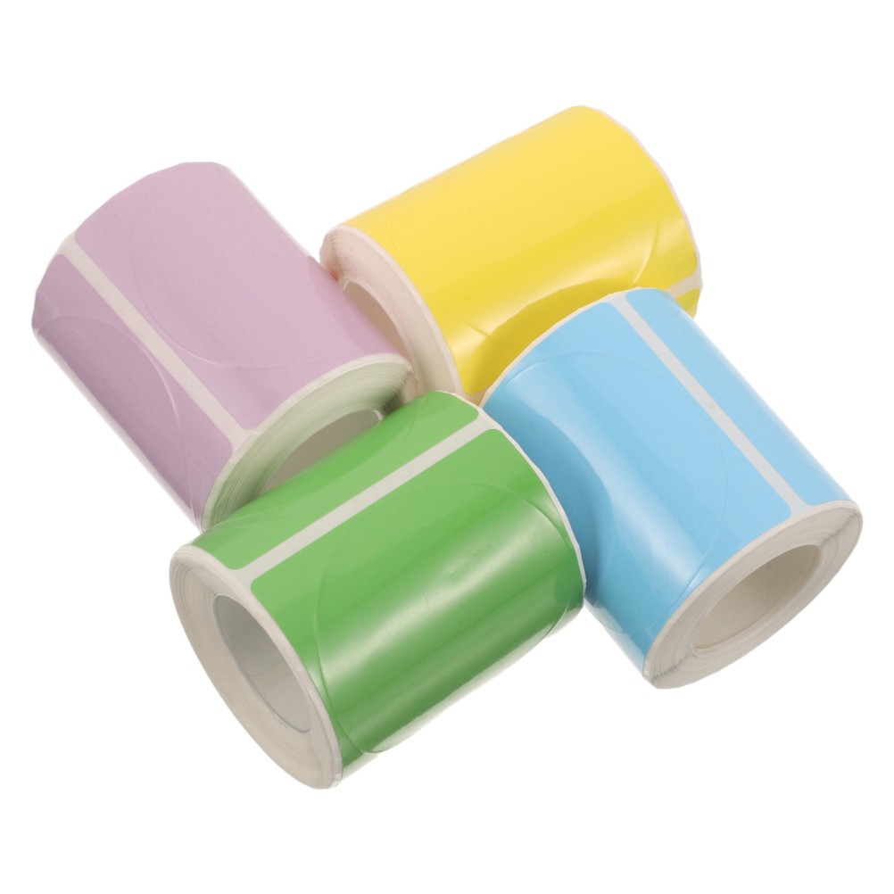 4 Rolls Round Direct Thermal Labels, 2" Stickers, 140pcs/Rolls