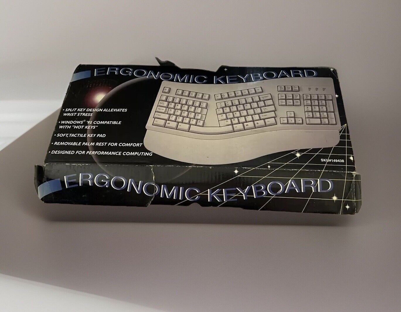 Vintage CompUSA Ergonomic Keyboard With Built-In Touchpad Wired SKU #149438