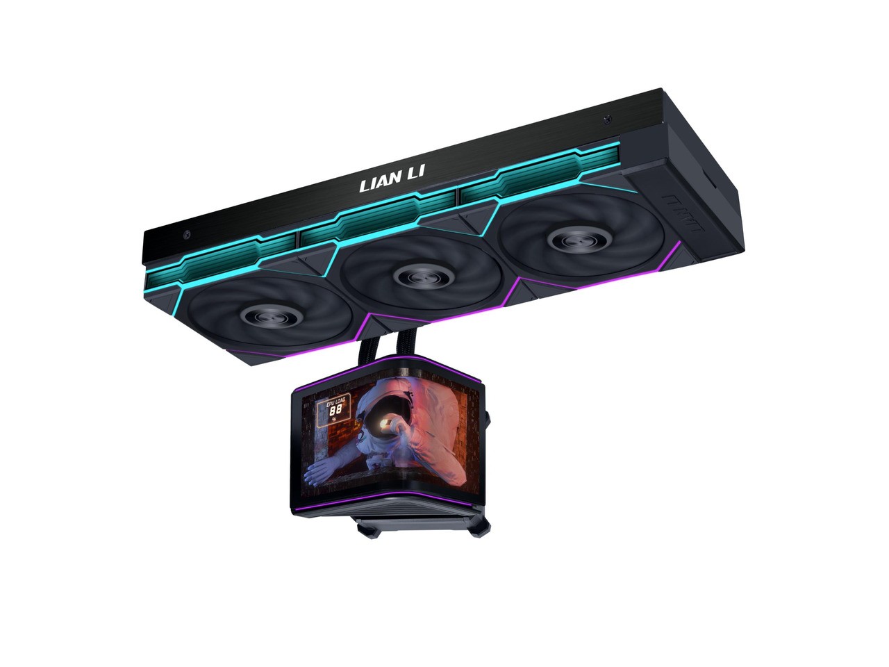 Lian Li Hydroshift II OLED Curved 360TL RGB Liquid CPU Cooler - 360mm AIO - 3x12