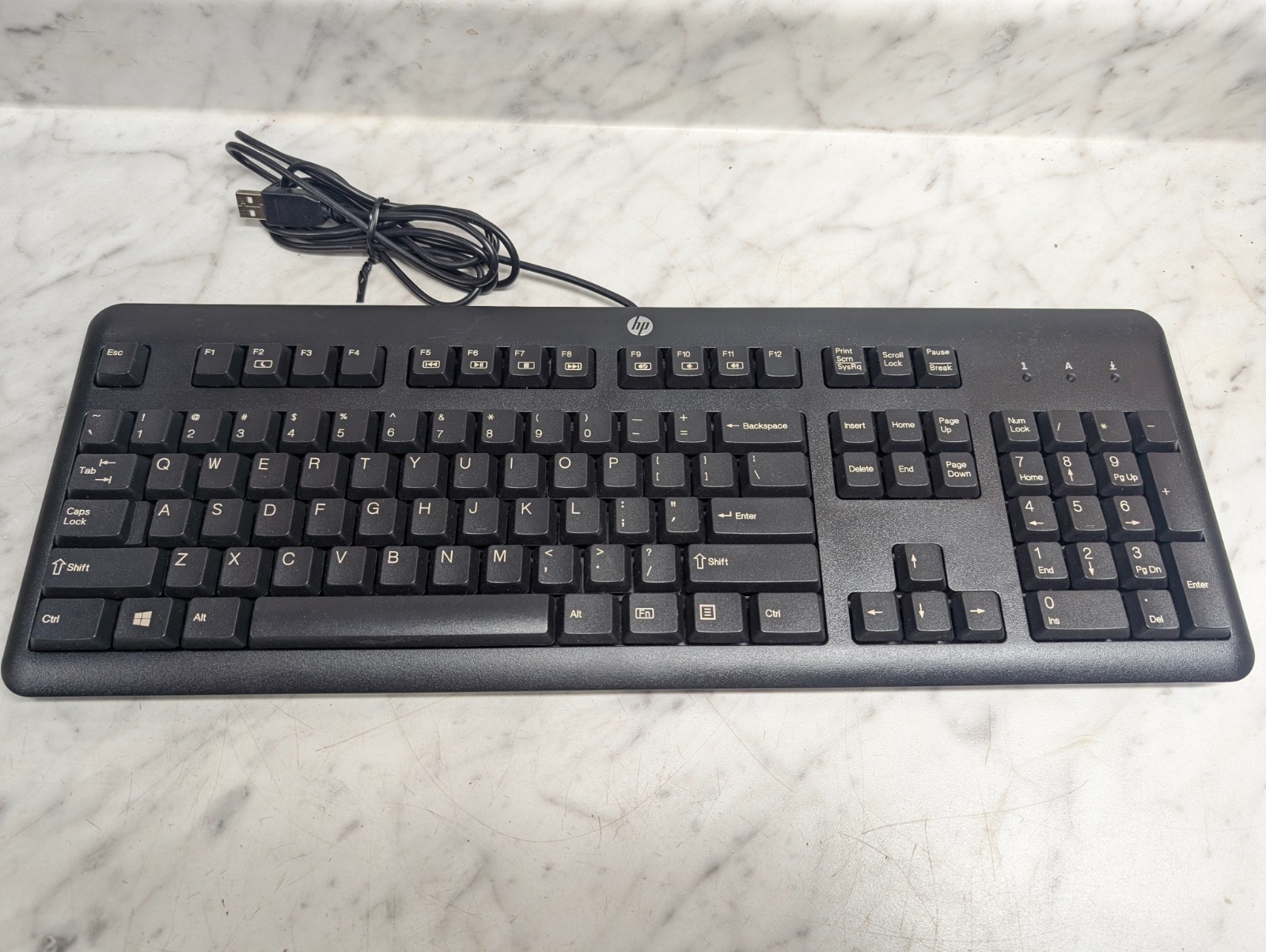 Replacement HP Keyboard Black USB Wired DESKTOP PC Home or Office TESTED WORKING