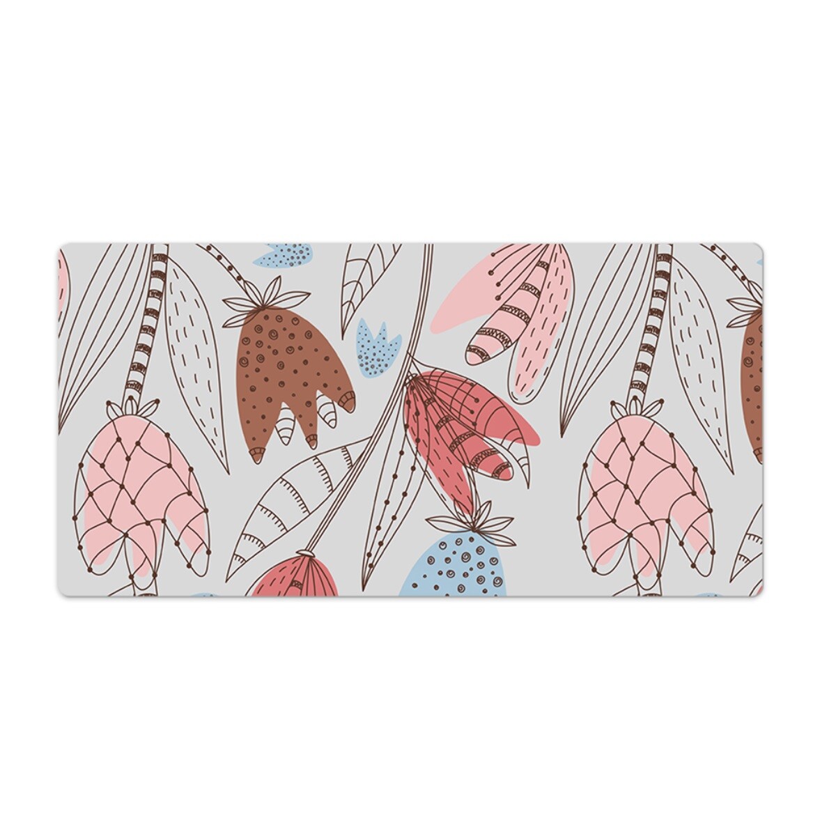 Decorative Pad Mat For Desk PC Laptop Keyboard Outline flowers 90x45