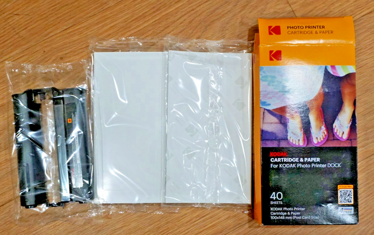 KODAK CARTIDGE & PAPER FOR KODAK PHOTO PRINTER DOCK 40 SHEET PHC-40 NEW